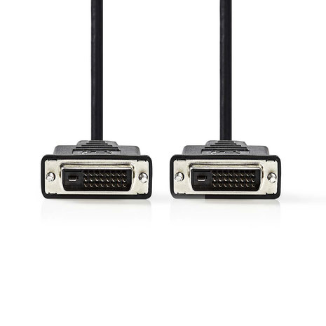 DVI-D 24+1-Pins Male | DVI-D 24+1-Pins Male | 1080p | Vernikkeld | 2.00 m | PVC | Zwart 