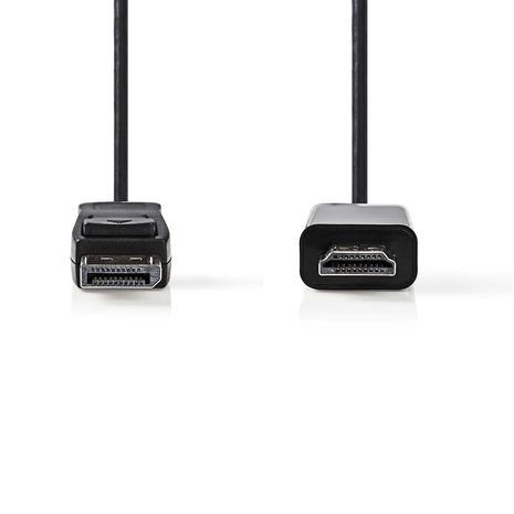 DisplayPort Male | HDMI&trade; Connector | 4K@30Hz | Vernikkeld | 2.00 m | Rond | PVC | Zwart