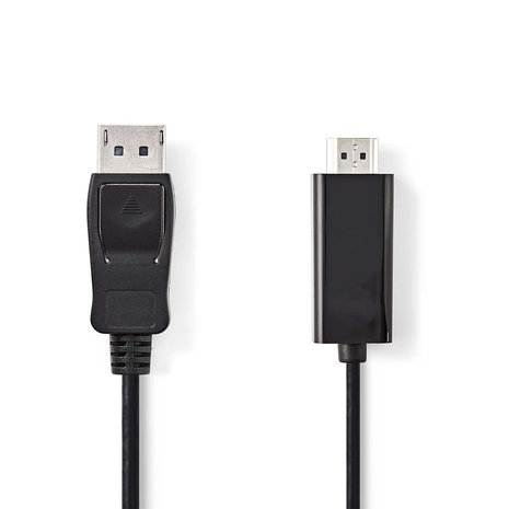 DisplayPort Male | HDMI&trade; Connector | 4K@30Hz | Vernikkeld | 2.00 m | Rond | PVC | Zwart