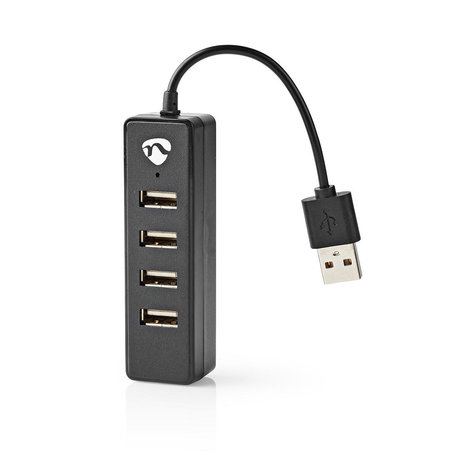 Nedis 4-Poorts USB HUB| USB 2.0 | Zwart