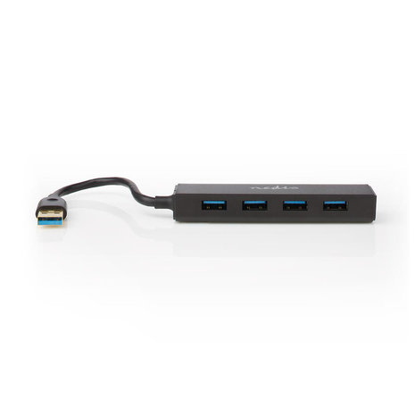 Nedis USB HUB | 4-poorts | USB 3.0 | zwart