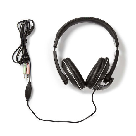 Nedis Over-Ear | Stereo | 2x 3.5 mm | Opvouwbare Microfoon | 2.00 m | Zwart