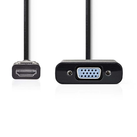 HDMI&trade; Connector | VGA Female 15p | 1080p | Vernikkeld | 0.20 m | Recht | PVC | Zwart