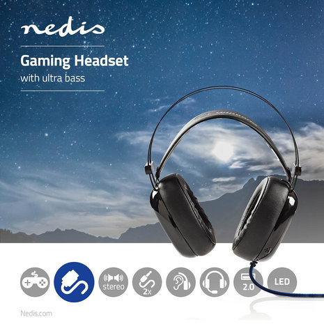 Nedis Axilor GHST300BK Stereo Gaming Ultra Bass Headset