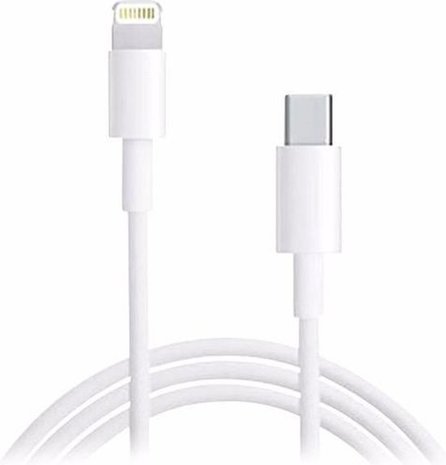 Apple Lightning | Apple Lightning 8-Pins | USB-C Male | 2.00 m | Rond | PVC | Wit/Grijs