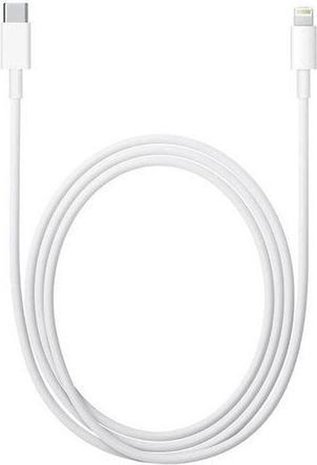 Apple Lightning | Apple Lightning 8-Pins | USB-C Male | 2.00 m | Rond | PVC | Wit/Grijs