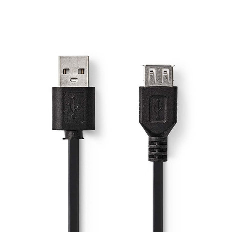 USB 2.0 verlengkabel | USB-A Male | USB-A Female | 480 Mbps | Vernikkeld | 2.00 m