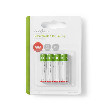 Oplaadbare NiMH-Batterij AAA  1.20 V | AAA | 700 mAh | Voorgeladen | 4 pcs | Blister