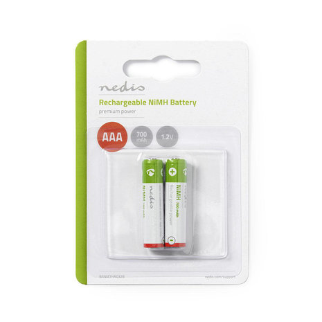 Oplaadbare NiMH-Batterij AAA  1.20 V | AAA | 700 mAh | Voorgeladen | 2 pcs | Blister