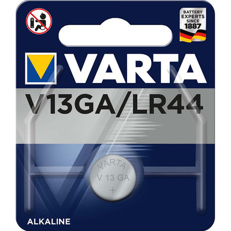 VARTA-V13GA Alkaline Knoopcel Batterij LR44 1.5 V 1-Blister