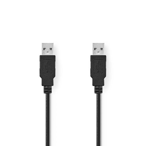 Nedis USB-Kabel  USB 2.0 | USB-A Male | USB-A Male | 480 Mbps | Vernikkeld | 1.00 m | Rond | PVC | Zwart