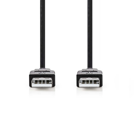 Nedis USB-Kabel  USB 2.0 | USB-A Male | USB-A Male | 480 Mbps | Vernikkeld | 1.00 m | Rond | PVC | Zwart