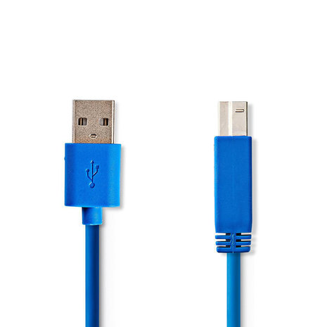USB-Kabel  USB 3.2 Gen 1 | USB-A Male | USB-B Male | 5 Gbps | Vernikkeld | 2.00 m | Rond | PVC | Blauw 