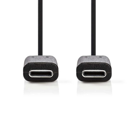 Nedis USB-Kabel  USB 3.2 Gen 1 | USB Type-C&trade; Male | USB Type-C&trade; Male | 5 Gbps | 60 W | Vernikkeld | 1.00 m | Rond | PVC | Zwart