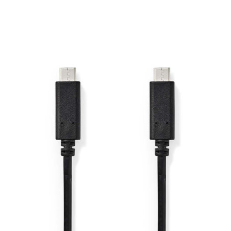 Nedis USB-Kabel  USB 3.2 Gen 1 | USB Type-C&trade; Male | USB Type-C&trade; Male | 5 Gbps | 60 W | Vernikkeld | 1.00 m | Rond | PVC | Zwart