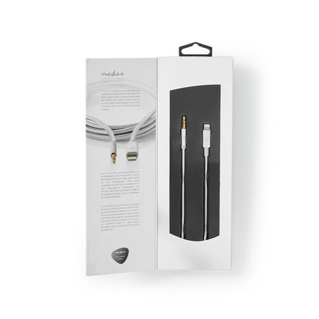 Nedis Lightning Adapter | Apple Lightning | 3,5 mm Male | Verguld | 1.00 m | Rond | Nylon Hoes | Aluminium