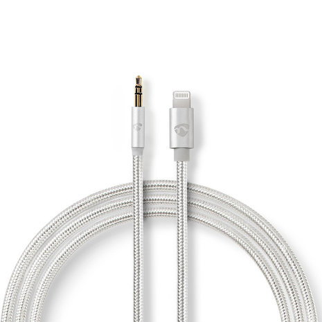 Nedis Lightning Adapter | Apple Lightning | 3,5 mm Male | Verguld | 1.00 m | Rond | Nylon Hoes | Aluminium