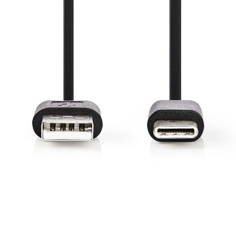 USB-Kabel  USB 2.0 | USB-A Male | USB Type-C&trade; Male | 480 Mbps | Vernikkeld | 2.0 m | Rond | PVC | Zwart