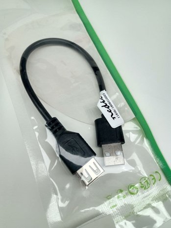 USB-Adapter  USB 2.0 | USB-A Male | USB-A Female | Vernikkeld | Recht | 0.20 m | Rond | PVC