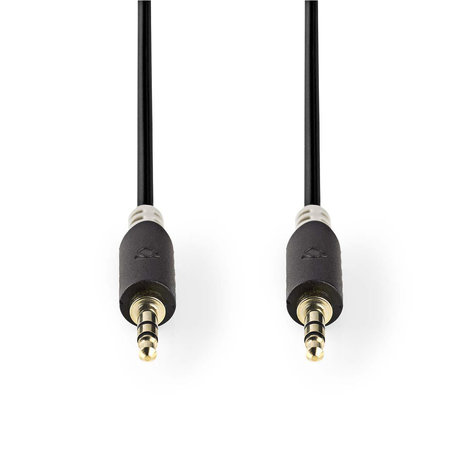Stereo-Audiokabel  3,5 mm Male | 3,5 mm Male | Verguld | 0.50 m | Rond | Antraciet