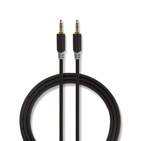 Stereo-Audiokabel  3,5 mm Male | 3,5 mm Male | Verguld | 1.0 m | Rond | Antraciet