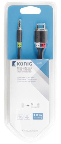 Stereo-Audiokabel  3,5 mm Male | 2x RCA Male | Verguld | 1.00 m | Rond | Antraciet
