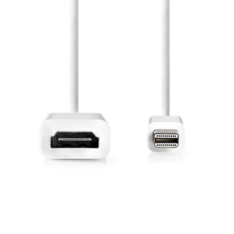 Mini DisplayPort naar HDMI | Mini-DisplayPort Male | HDMI&trade; Output | 21.6 Gbps | Vernikkeld | 0.20 m | Rond | PVC | Wit