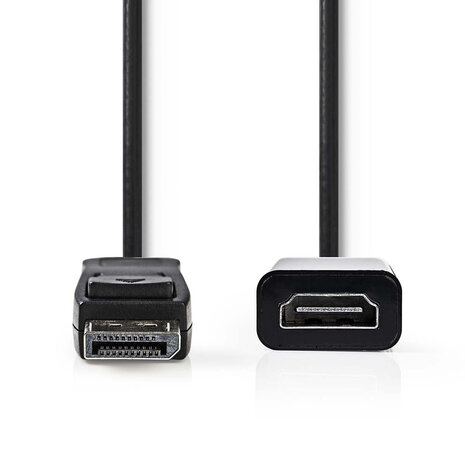DisplayPort Male | HDMI&trade; Output | 1080p | Vernikkeld | 0.20 m | Rond | PVC | Zwart 