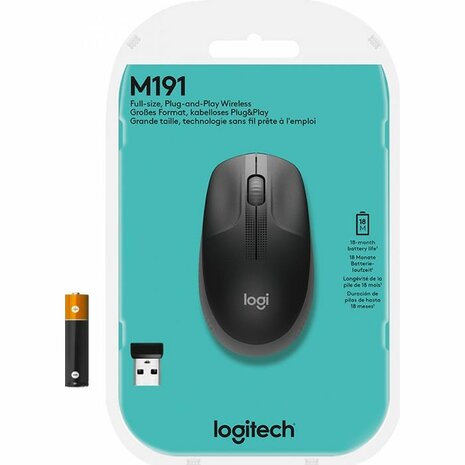 Logitech M190 Full-Size Zwart/grijs