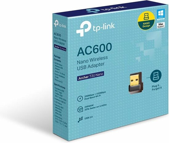 TP-Link Archer T2U Nano - Mini WiFi-adapter - AC600 Dual Band