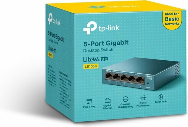 TP-LINK LS105G netwerk switch - Gigabit - 5 Poorts - Unmanaged