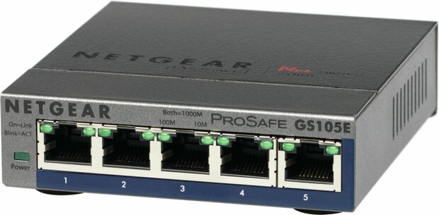 Netgear Prosafe Gigabit Plus GS105E - Managed switch - 5 Poorts