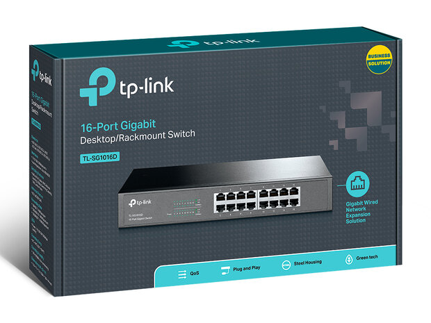 TP-LINK TL-SG1016D netwerk switch - Gigabit - 16 Poorts - Unmanaged