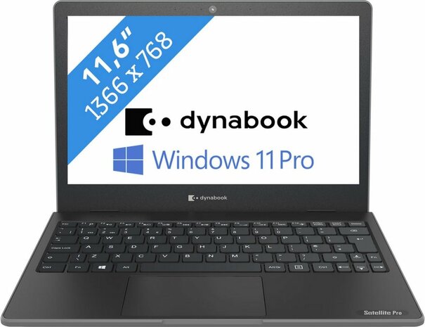 Dynabook Satellite Pro E10-S-101 - 11.6&quot; - 4 GB - 128 GB SSD - Wi-Fi AC - Windows 11 Pro - Zwart - BKeus