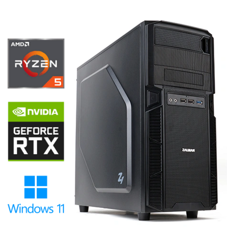 GAME PC Zalman Z1 - AMD&reg; Ryzen&trade; 5-2400 - 16GB DDR4 - 1TB opslag - NVIDIA&reg; GeForce RTX&trade; 3050 6GB - 12mnd