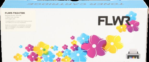 Flower TN247BK toner voor Brother | Zwart