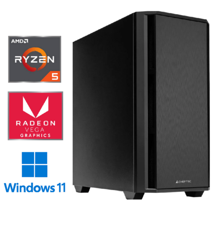 Tronic.nl R5 PC - AMD&reg; Ryzen&trade; 5-5500GT - 16GB RAM - 512GB nVME SSD - AMD VEGA Graphics - 600W - Windows 11 Pro