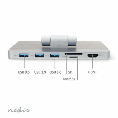 Nedis Laptopstandaard - Ingebouwde Docking USB-C