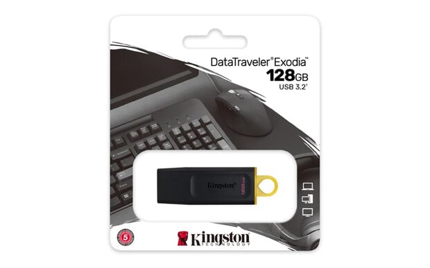 Kingston USB Stick - 128GB - USB-A - Zwart