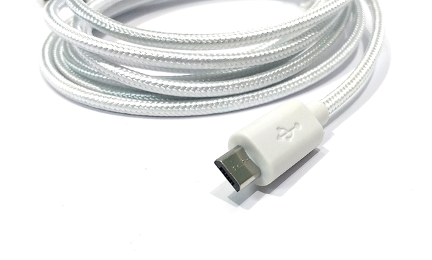 GRIXX Optimum Micro-USB naar USB Kabel Nylon - 1.8 meter - Wit
