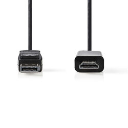 DisplayPort Male | HDMI™ Connector | 4K@30Hz | Vernikkeld | 2.00 m | Rond | PVC | Zwart