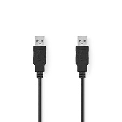 Nedis USB-Kabel  USB 2.0 | USB-A Male | USB-A Male | 480 Mbps | Vernikkeld | 1.00 m | Rond | PVC | Zwart