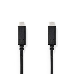 Nedis USB-Kabel  USB 3.2 Gen 1 | USB Type-C™ Male | USB Type-C™ Male | 5 Gbps | 60 W | Vernikkeld | 1.00 m | Rond | PVC | Zwart