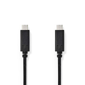 Nedis USB-Kabel  USB 3.2 Gen 1 | USB Type-C™ Male | USB Type-C™ Male | 5 Gbps | 60 W | Vernikkeld | 1.00 m | Rond | PVC | Zwart
