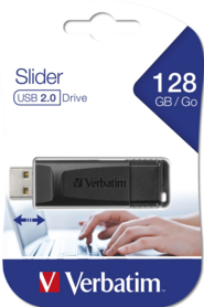 USB DRIVE 2.0 STORE N GO SLIDER 128GB ZWART