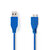 USB-Kabel  USB 3.2 Gen 1 | USB-A Male | USB Micro-B Male | 5 Gbps | Vernikkeld | 1.00 m | Rond | PVC | Blauw