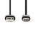 Nedis USB-Kabel  USB 2.0 | USB Type-C™ Male | USB-A Male | 480 Mbps | Vernikkeld | 2.00 m | Plat | PVC | Zwart