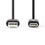 USB-Kabel  USB 2.0 | USB-A Male | USB Type-C™ Male | 480 Mbps | Vernikkeld | 0.10 m | Rond | PVC | Zwart